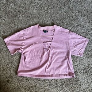 Wild Fable Pink Cut-Out Crop Top